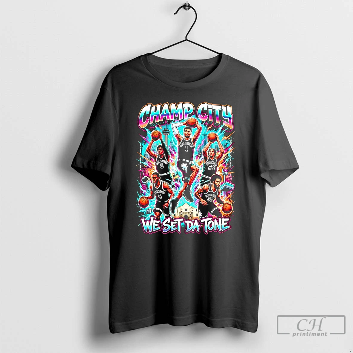 Classic Champ City Victor Wembanyama San Antonio Spurs Basketball We Set Da Tone Graphic T Shirts Sweater Hoodie