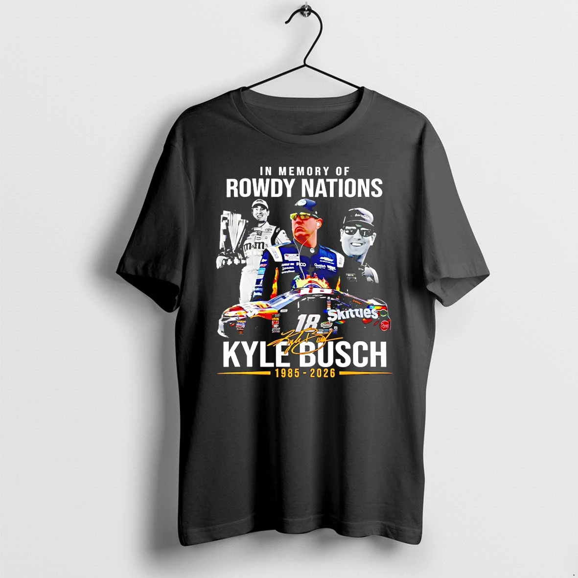 Classic In Memory Of Kyle Busch 1985 2026 18 Rowdy Nations Signature Shirts Sweater Hoodie