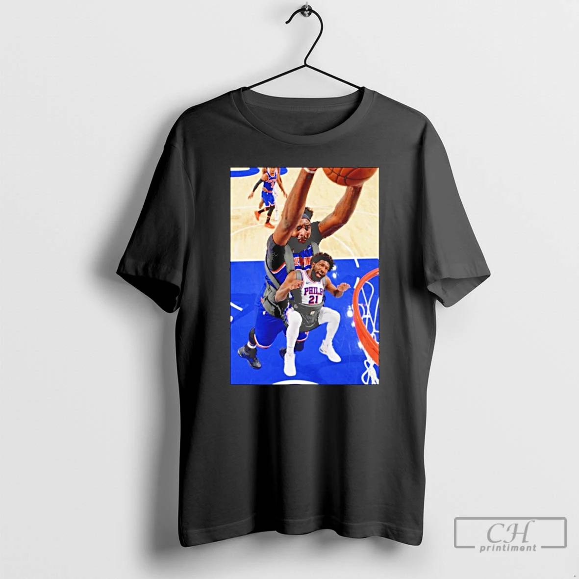 Classic Knicks Mitchell Robinson Dunking On Joel Embiid Funny T Shirts Sweater Hoodie
