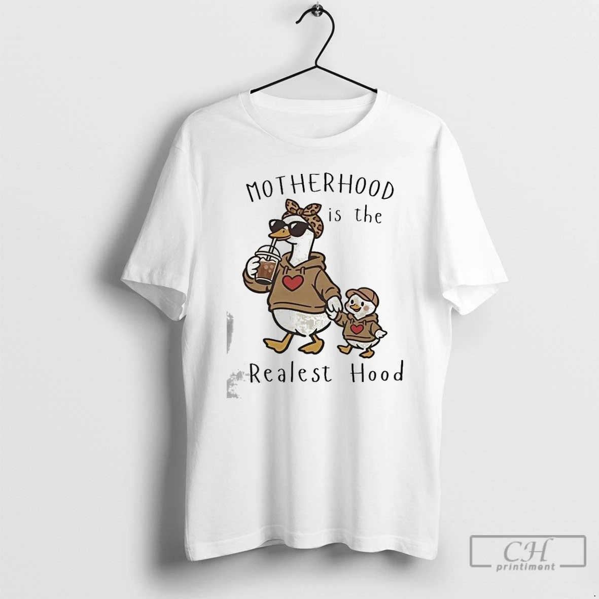 Classic Mama Duck Motherhood Is The Realest Hood T Shirts Sweater Hoodie