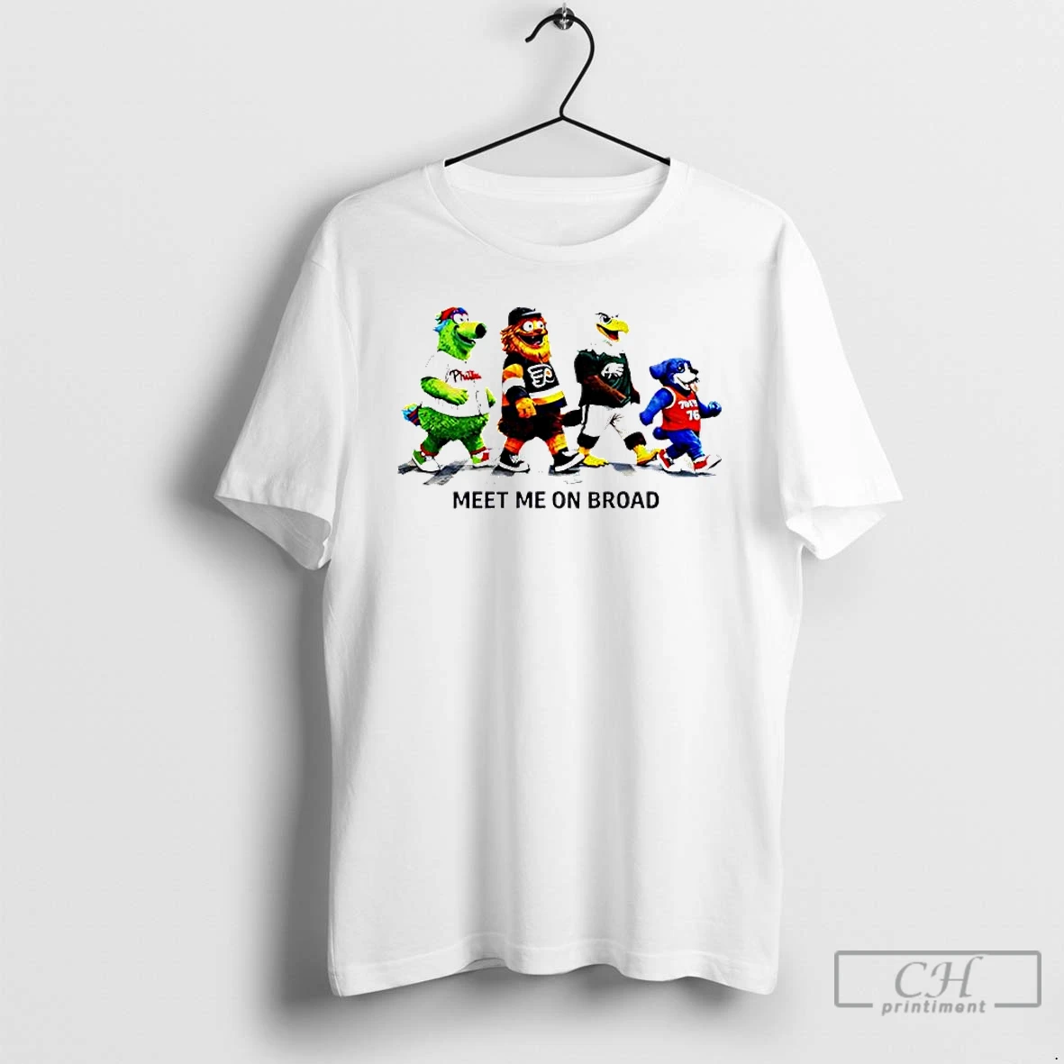 Classic Meet Me On Broad Philadelphia Philly Mascots Crosswalk T Shirts Sweater Hoodie