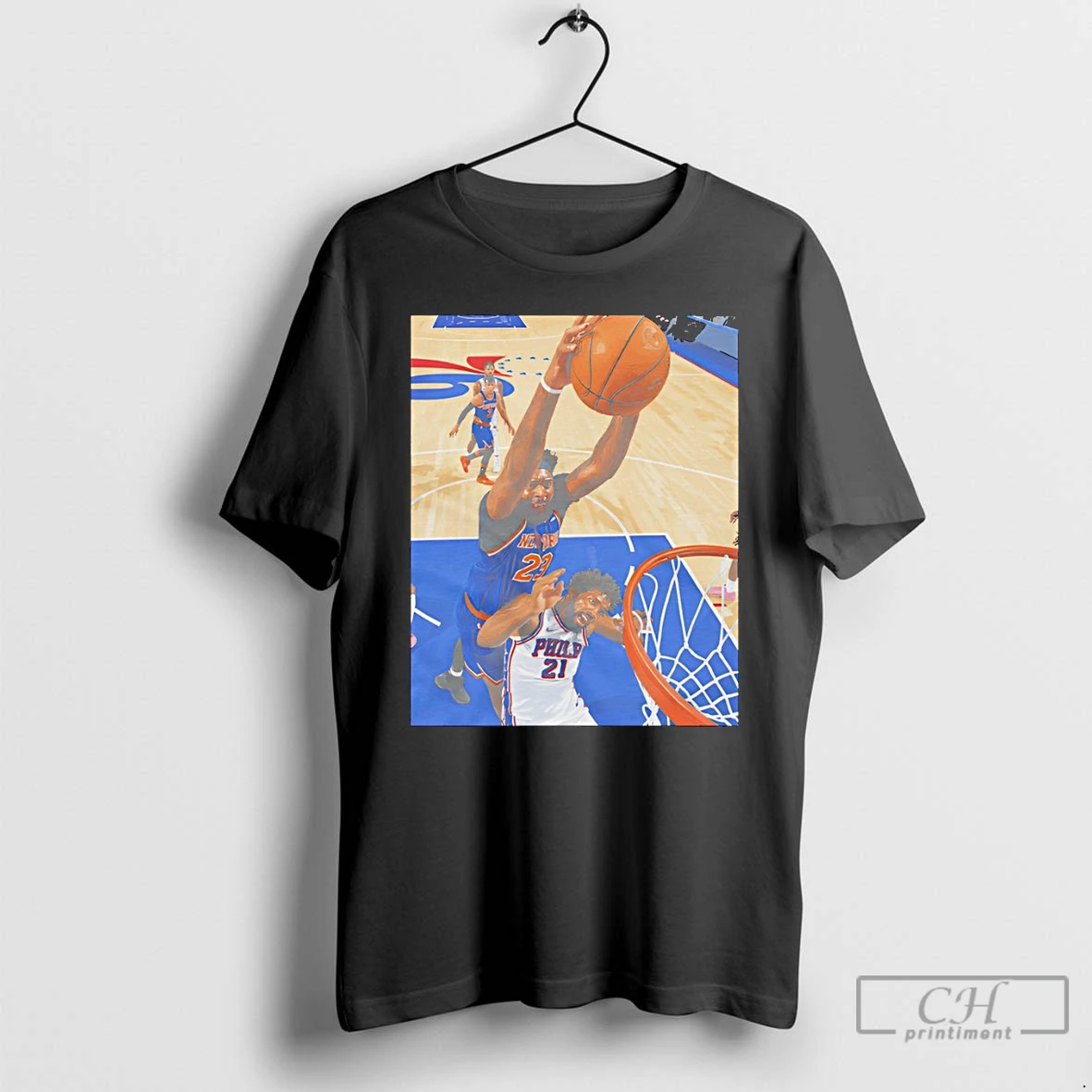Classic Mitchell Robinson Dunk Joel Embiid New York Knicks Philadelphia 76ers Playoffs 2026 T Shirts Sweater Hoodie