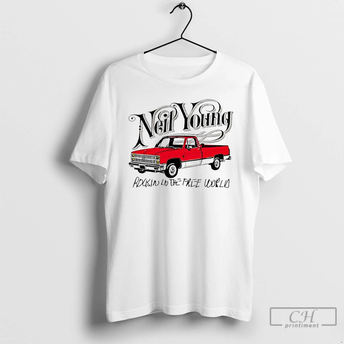 Classic Neil Young Rockin In The Free World T Shirts Sweater Hoodie