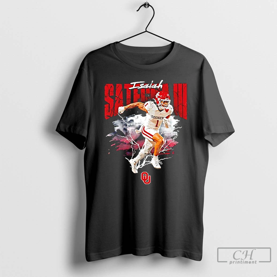 Classic Oklahoma Sooners Isaiah Sategna Iii Lightning Graphic T Shirts Sweater Hoodie