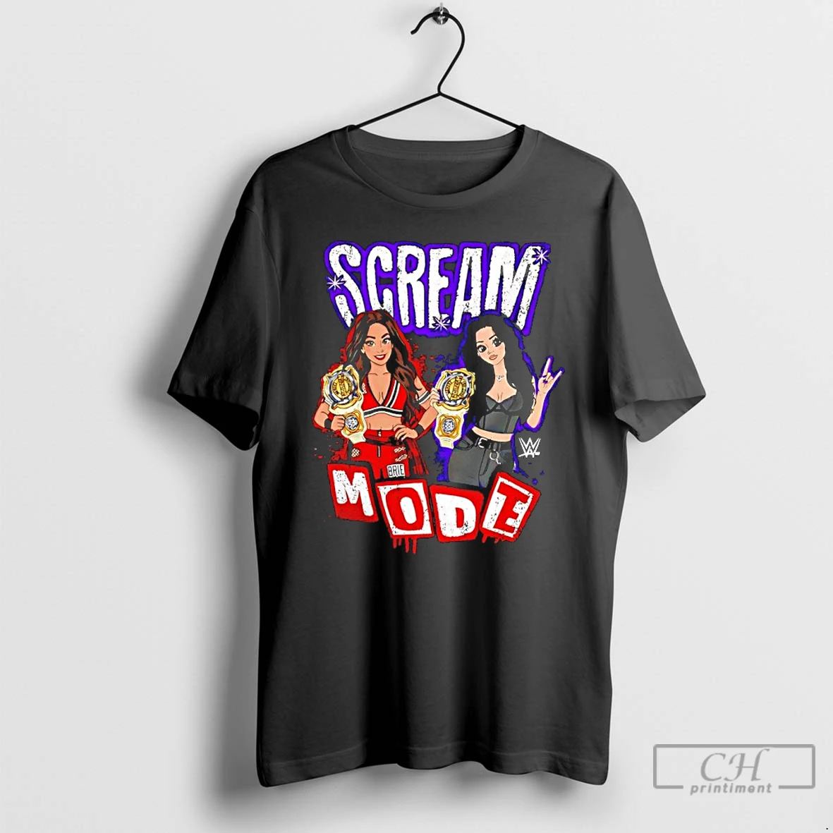 Classic Paige And Brie Bella Scream Mode Wwe Professional Wrestlers T Shirts Sweater Hoodie