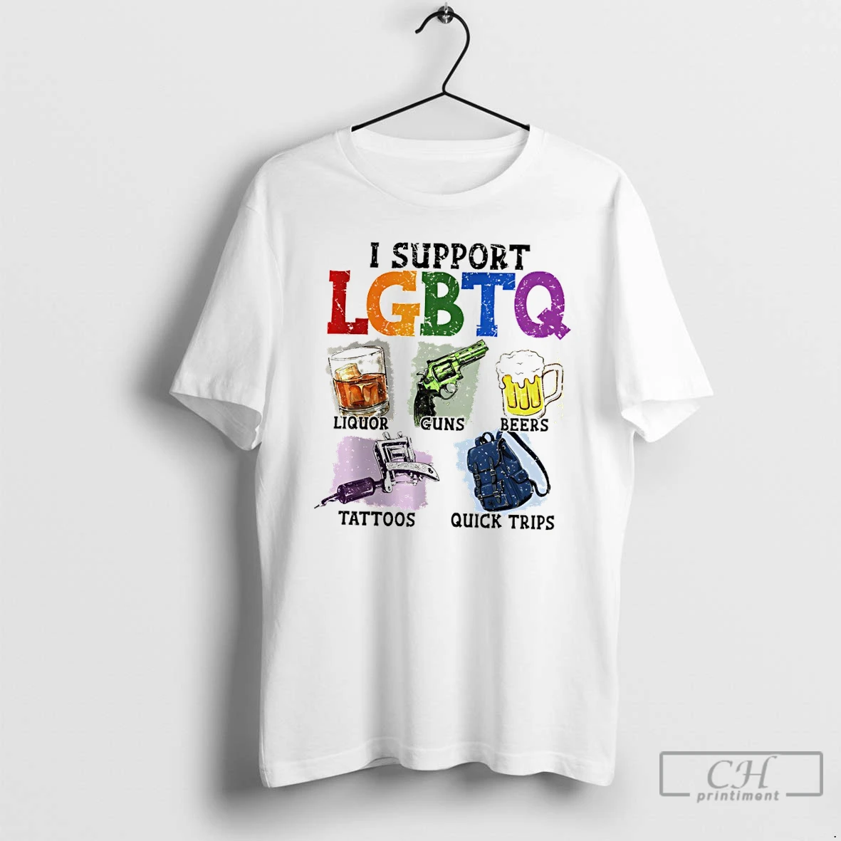 Classic Pride Month Graphic I Support Lgbtq Liquor Guns Beers Tattoos T Shirts Sweater Hoodie