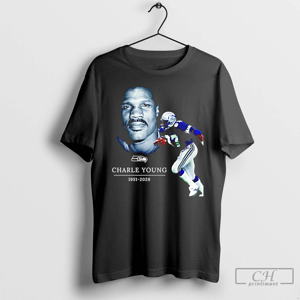 Classic Rest In Peace Seattle Seahawks Charlie Young 1951 2026 T Shirts Sweater Hoodie
