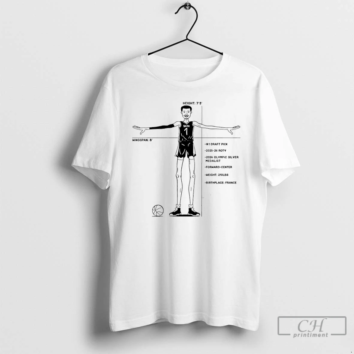 Classic Spurs Victor Wembanyama 1 Draft Pick 2023 24 Roty Caricature T Shirts Sweater Hoodie