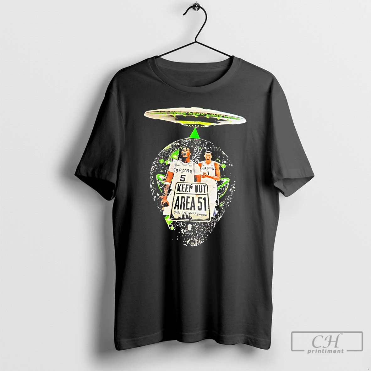 Classic Victor Wembanyama And Stephon Castle Ufo Keep Out Area 51 San Antonio Spurs Basketball 2026 T Shirts Sweater Hoodie