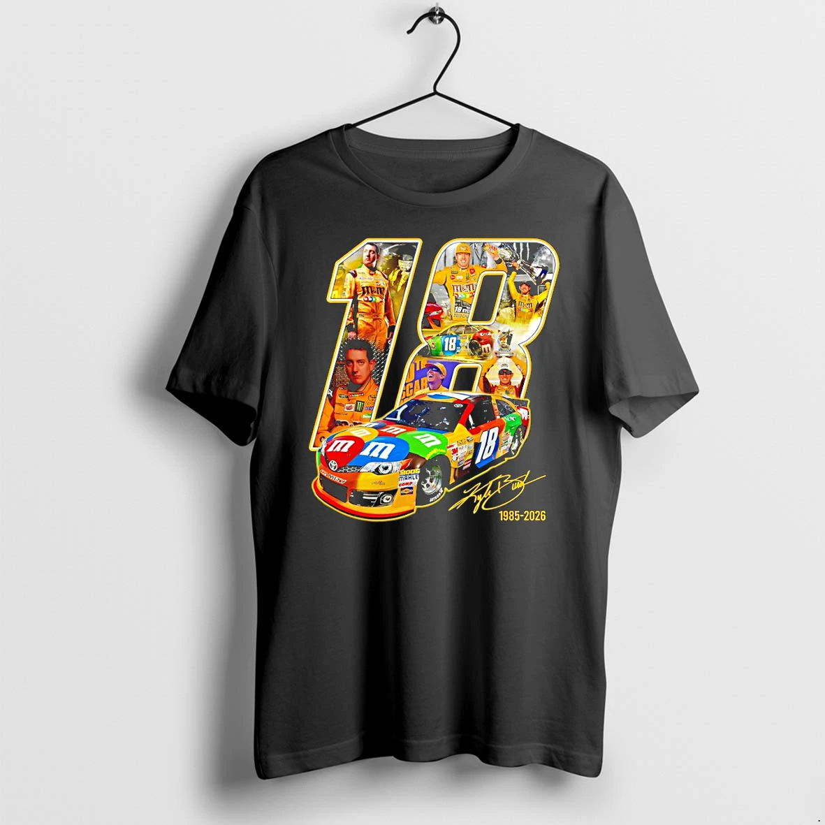 Classic Vintage Kyle Busch 18 Tribute Nascar Legend Memorial Signature Shirts Sweater Hoodie