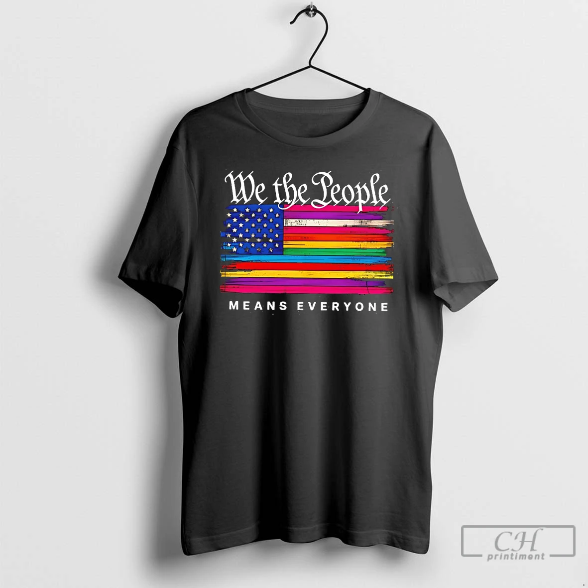 Classic We The People Pride Means Everyone Rainbow American Flag T Shirts Sweater Hoodie
