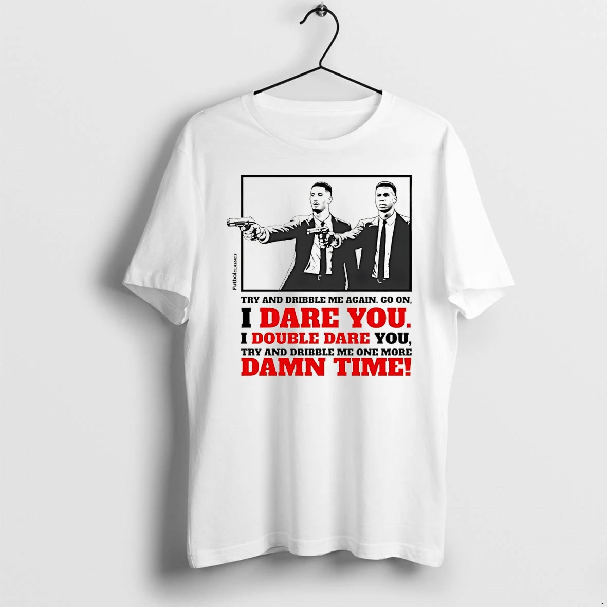 Classic William Saliba And Gabriel Magalhaes Pulp Fiction Style Arsenal Try And Dribble Me Again Go On Shirts Sweater Hoodie