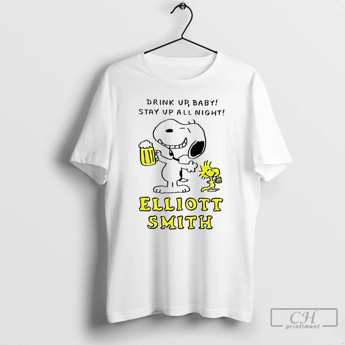 Classic Oujhclmk Snoopy And Woodstock Drink Up Baby Stay Up All Night Elliott Smith T Shirts Sweater Hoodie