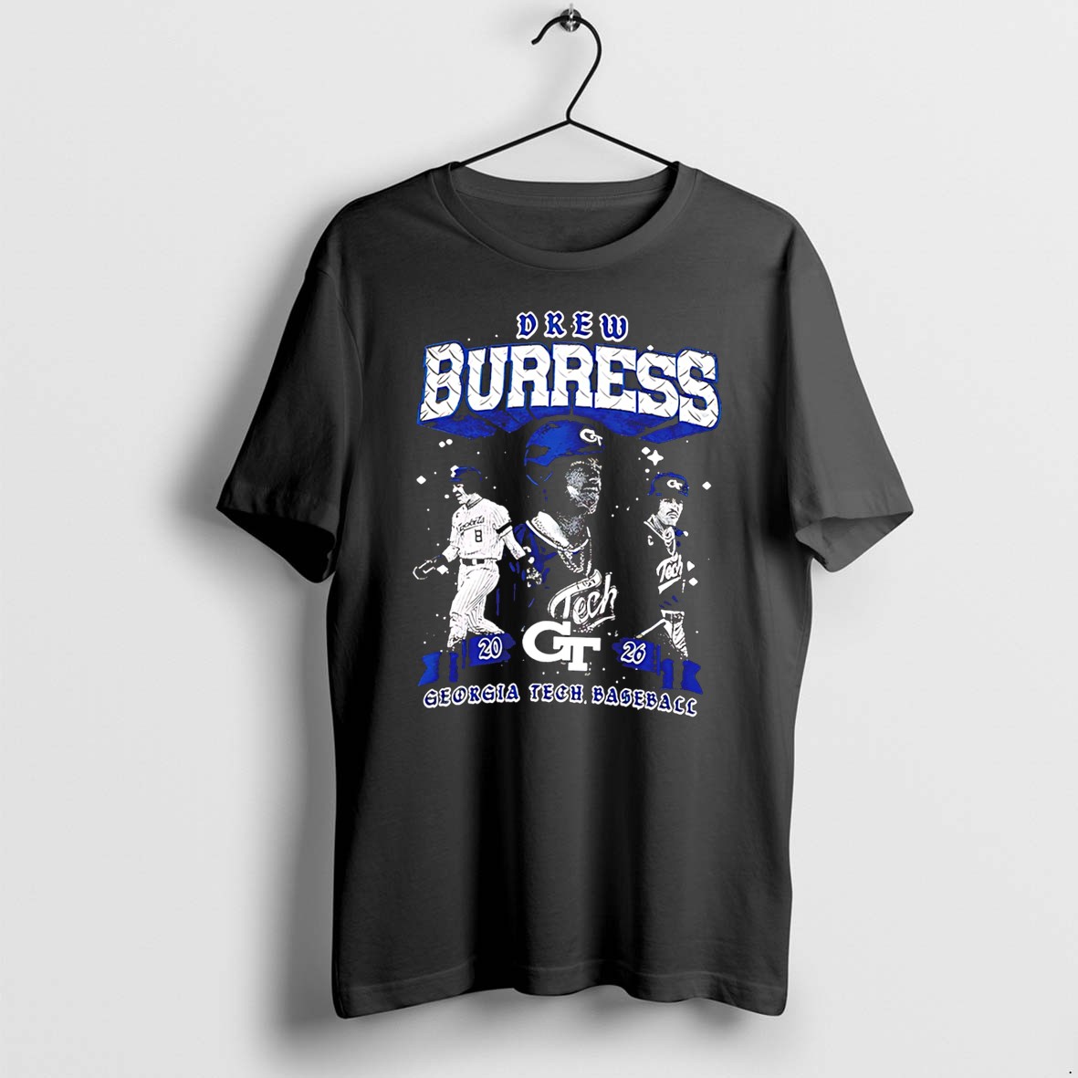 Drew Burress Georgia Tech Yellow Jackets Illustrated Tee Tshirts Sweater Hoodie
