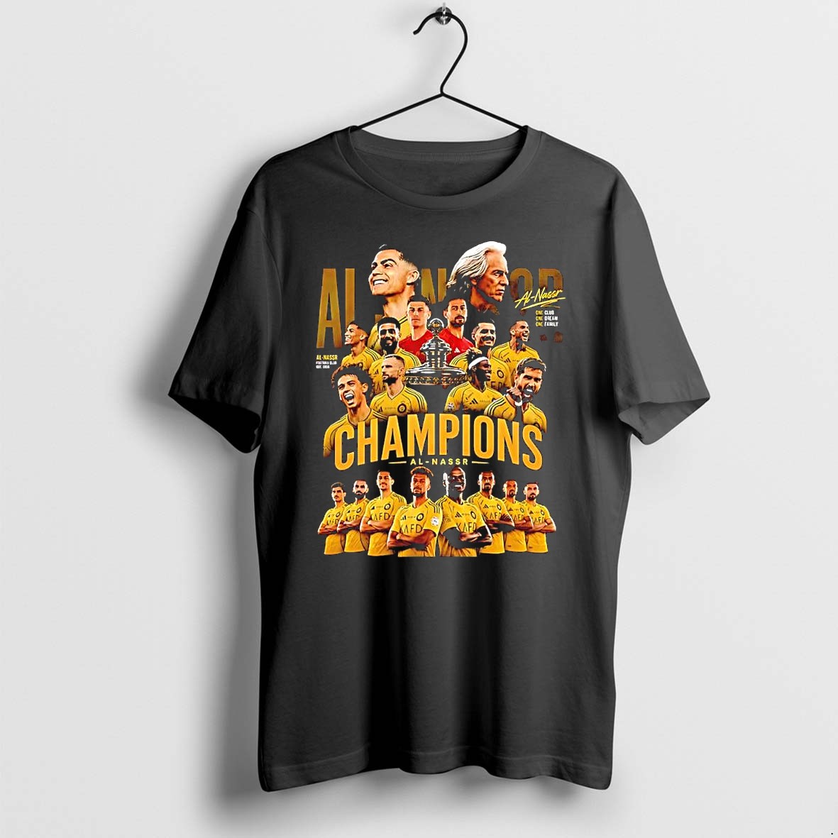 Official Al Nassr Saudi Pro League Champions 2026 Football Team T Shirts