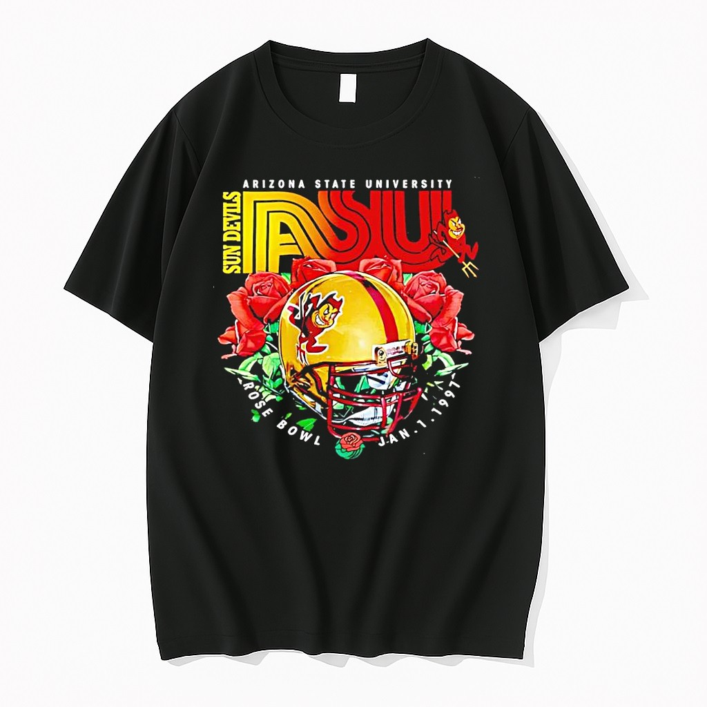 Official Arizona State University Sun Devils Asu Rose Bowl 1997 Ncaa Football Helmet Roses T Shirts