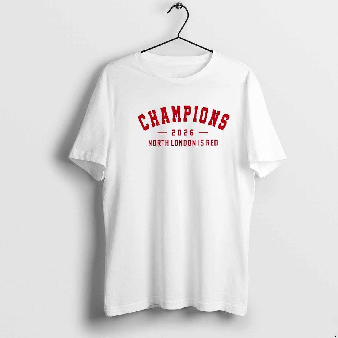 Official Arsenal Champions 2026 North London Is Red Football Fan T Shirts