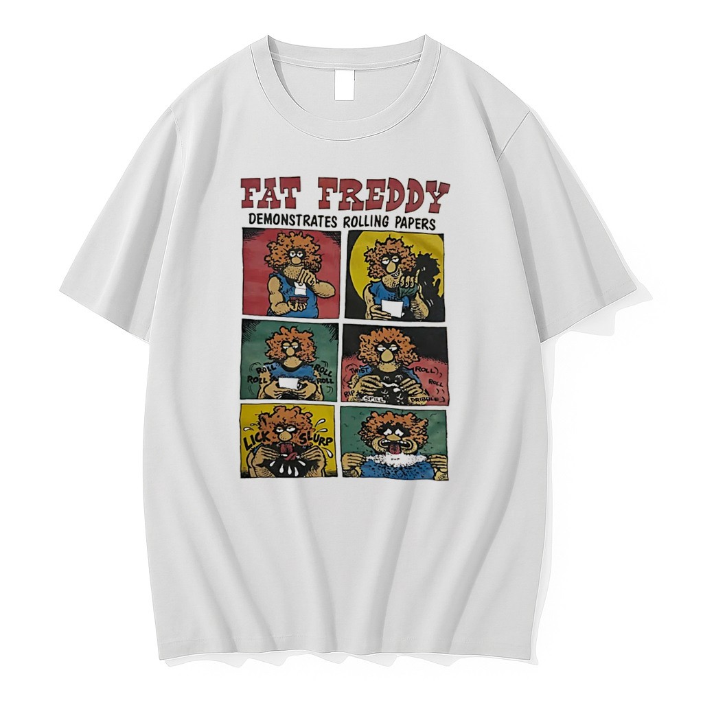 Official Fat Freddy Demonstrates Rolling Papers Tee T Shirts