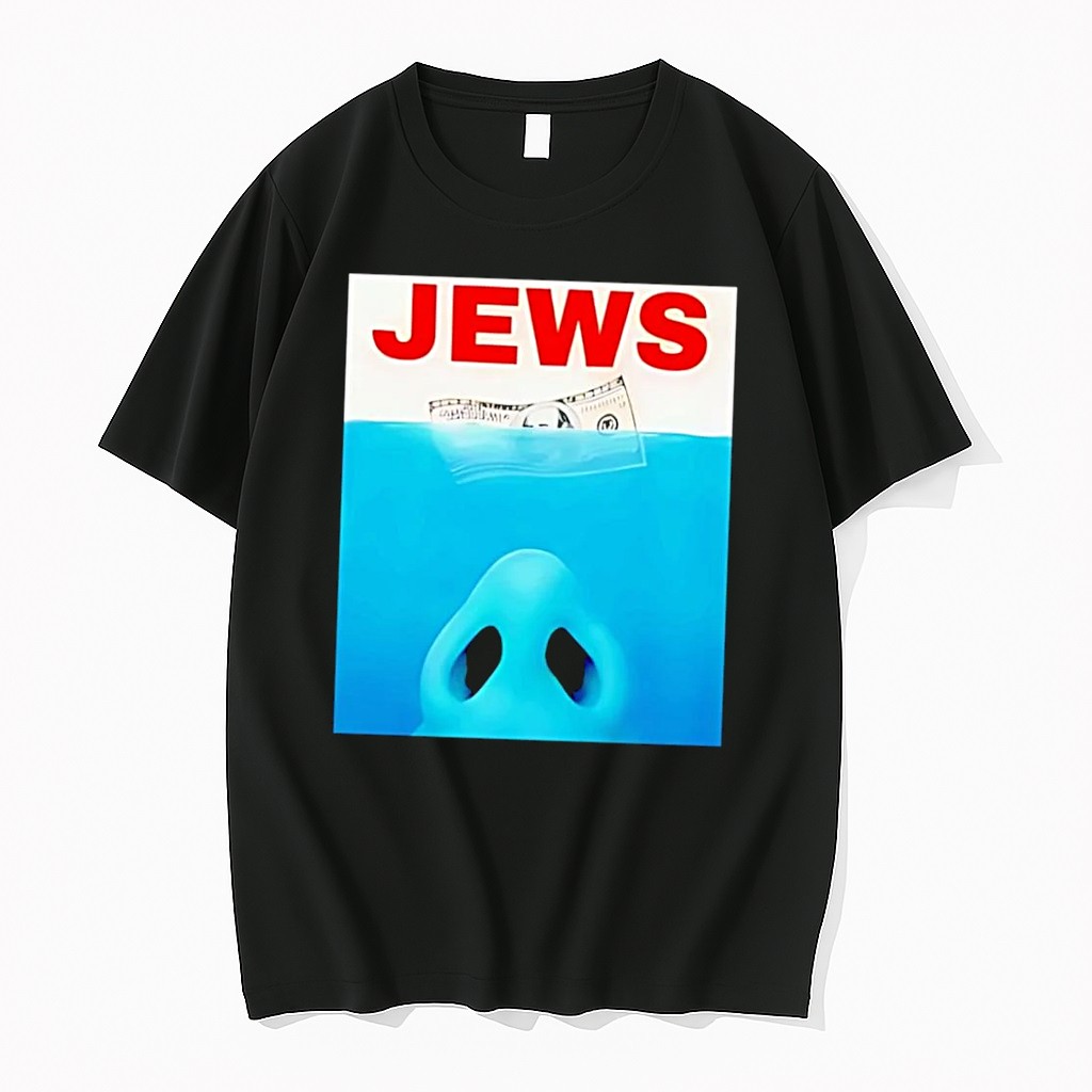 Official Jaws X Jews Dolar Black T Shirts