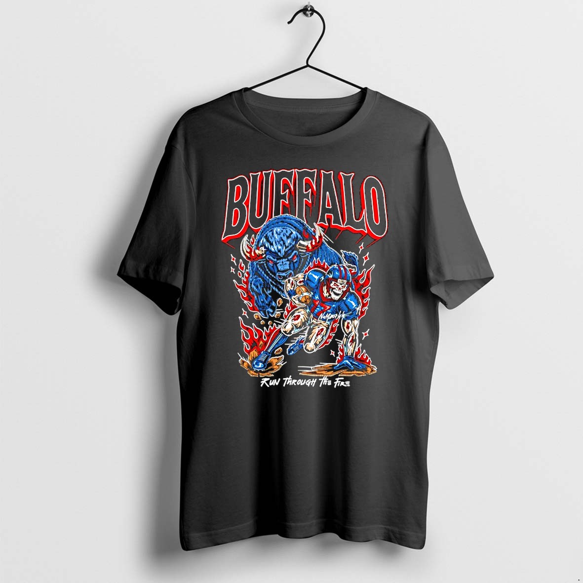 Official Josh Allen Buffalo Bills Run Through The Fire Football T Shirts