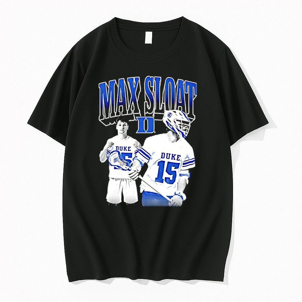 Official Max Sloat Duke Blue Devils Mens Lacrosse T Shirts