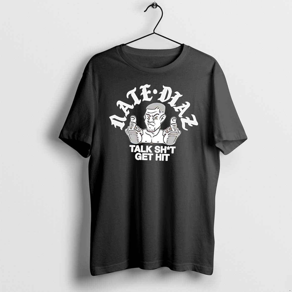 Official Nate Diaz Talk Shit Get Hit Stockton Slap Black T Shirts