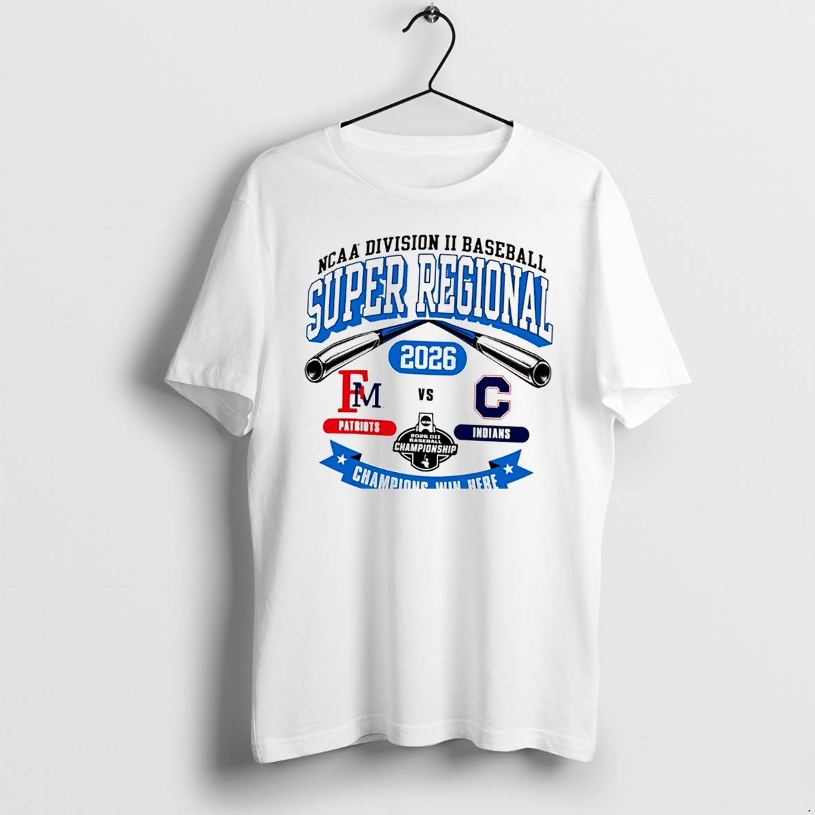 Official Patriots Vs Indians 2026 Division Ii Baseball Super Regional Champions Win Here Tee T Shirts