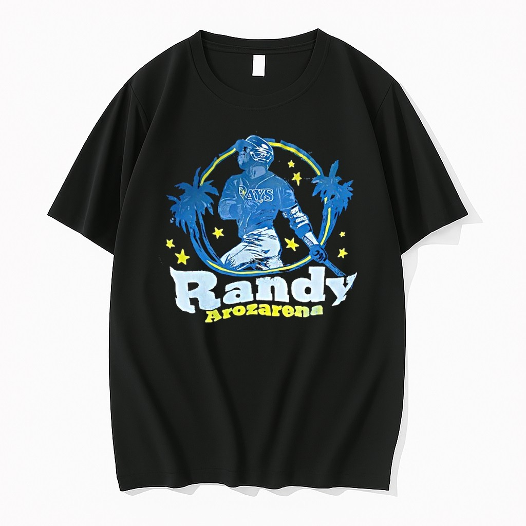 Official Randy Arozarena Rays Baseball Vintage Tropical Palm Tree Stars T Shirts