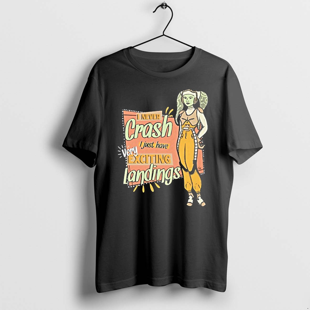 Official Star Wars I Never Crash Exciting Landings Retro T Shirts