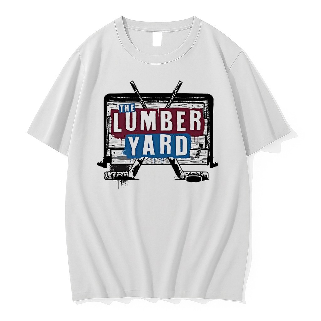 Official The Lumber Yard Colorado Avalanche Hockey Goal Sticks Puck Distressed T Shirts