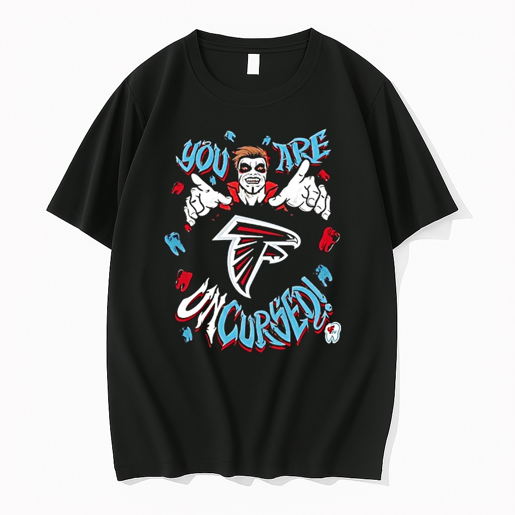Official Wwe Drops Danhausen X Atlanta Falcons You Are Cursed Vampire T Shirts