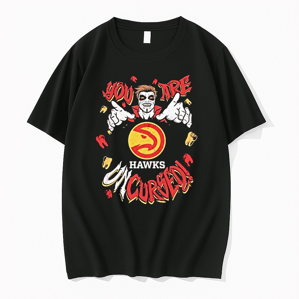 Official Wwe Drops Danhausen X Atlanta Hawks You Are Cursed Horror Vampire T Shirts