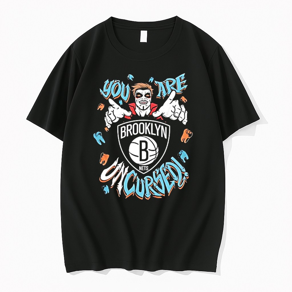 Official Wwe Drops Danhausen X Brooklyn Nets You Are Cursed Vampire Horror T Shirts