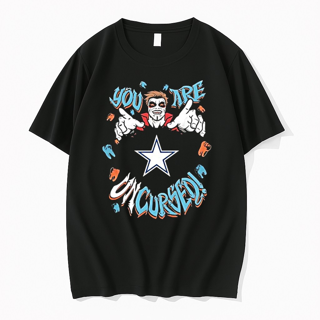 Official Wwe Drops Danhausen X Dallas Cowboys You Are Uncursed Football T Shirts