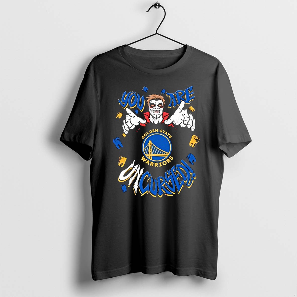 Official Wwe Drops Danhausen X Golden State Warriors You Are Uncursed Vampire T Shirts
