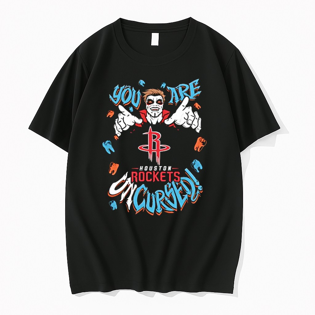 Official Wwe Drops Danhausen X Houston Rockets You Are Uncursed Vampire Teeth T Shirts
