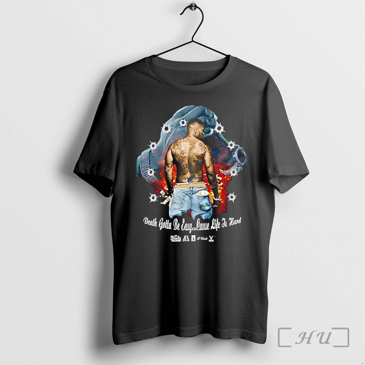 Officials 50 Cent Death Gotta Be Easy Cause Life Is Hard Hip Hop Rap Premium T Shirts Sweater Hoodie