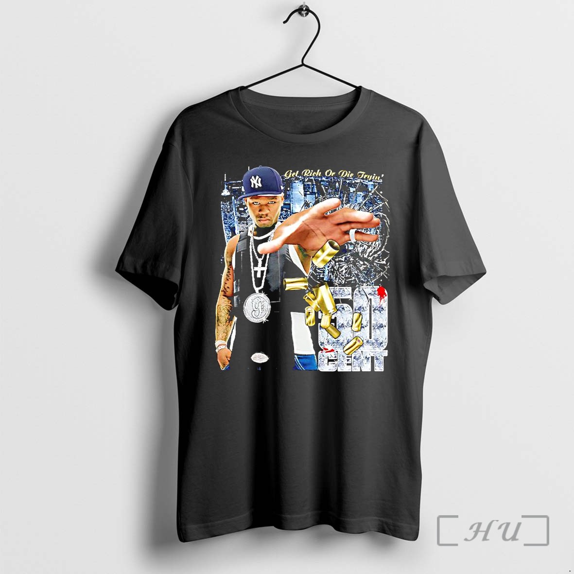 Officials 50 Cent Get Rich Or Die Tryin Hip Hop Urban Shattered Glass Bullet Casings Premium T Shirts Sweater Hoodie