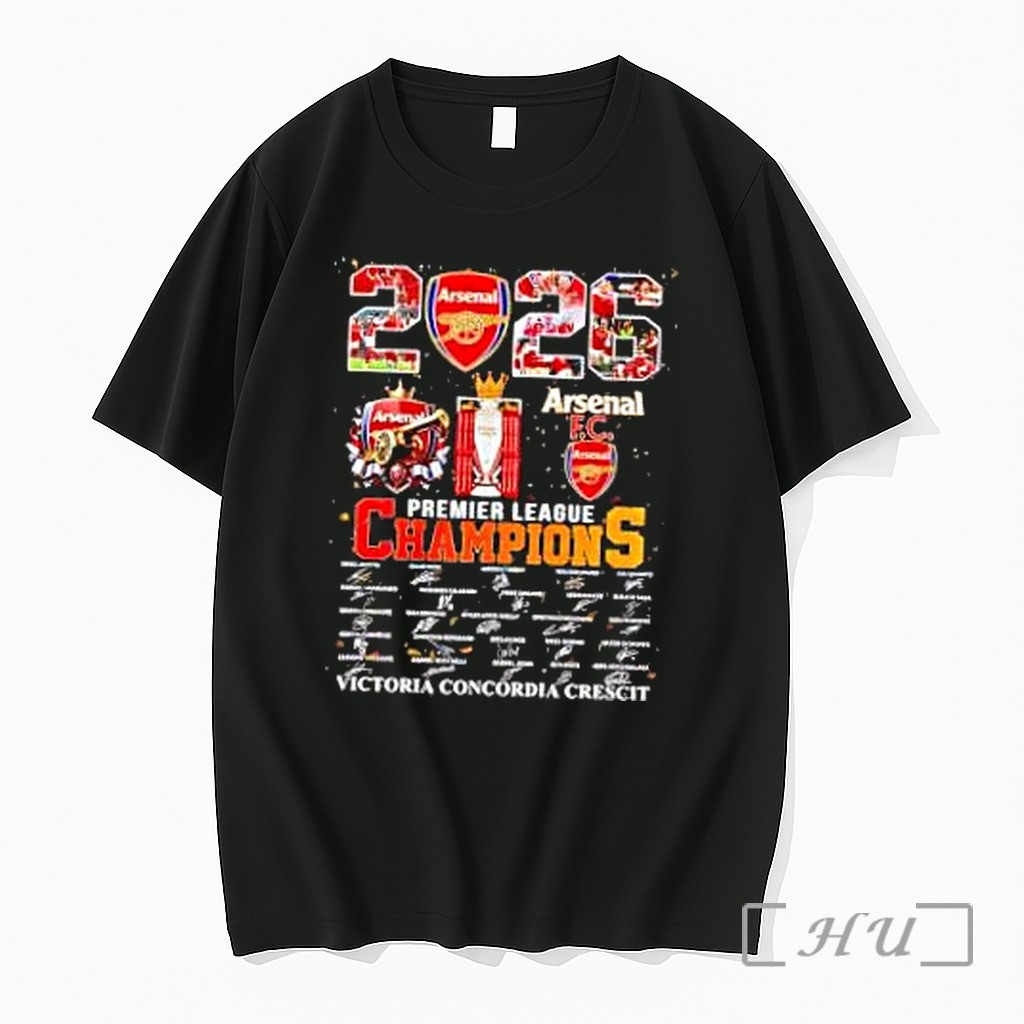 Officials Arsenal 2026 Premier League Champions Victoria Concordia Crescit Premium T Shirts Sweater Hoodie