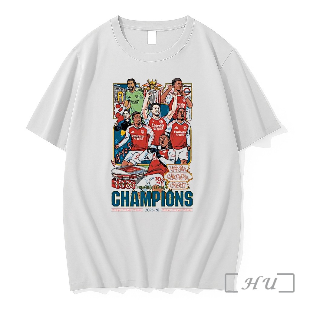 Officials Arsenal Fc Premier League Champions 2025 2026 Football Celebration Illustrated Premium T Shirts Sweater Hoodie