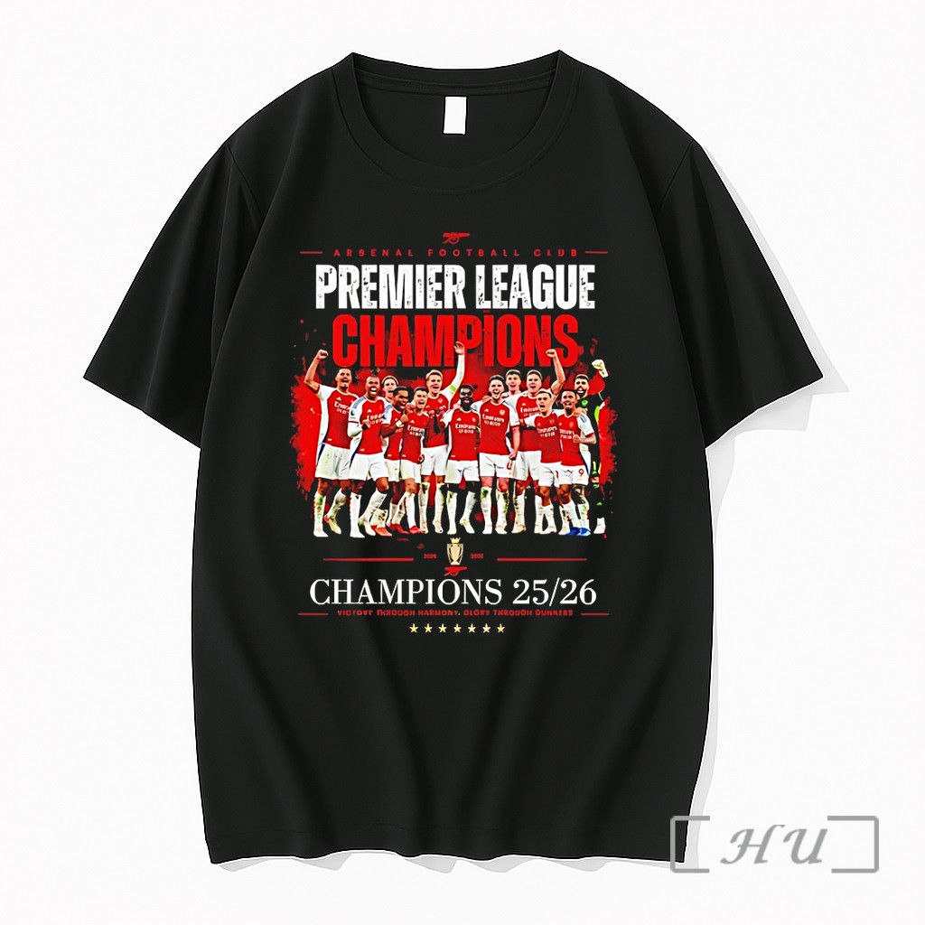 Officials Arsenal Premier League Fc Champions 25 26 Victory Premium T Shirts Sweater Hoodie