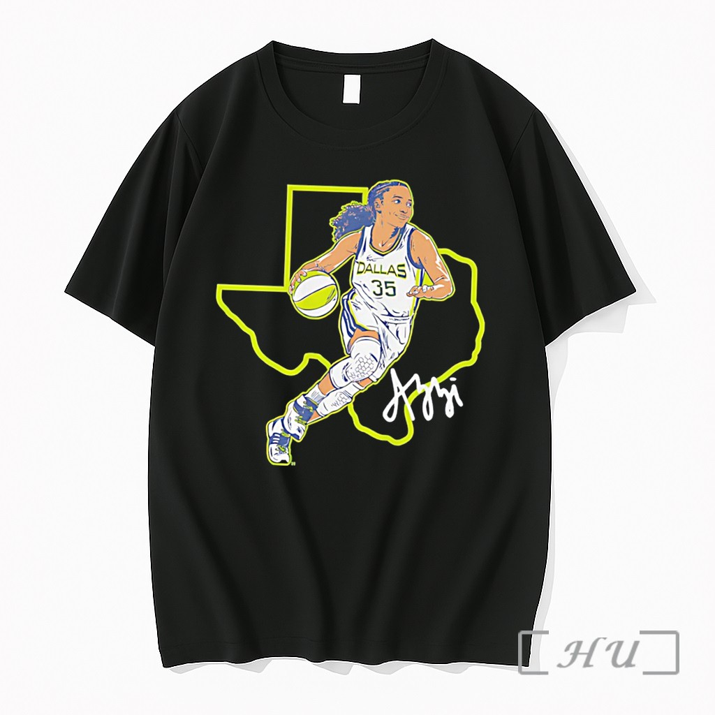 Officials Azzi Fudd Dallas Wings State Star Signature Tee Premium T Shirts Sweater Hoodie