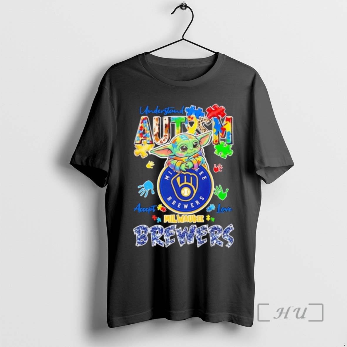 Officials Baby Yoda Understand Autism Accept Love Milwaukee Brewers Premium T Shirts Sweater Hoodie