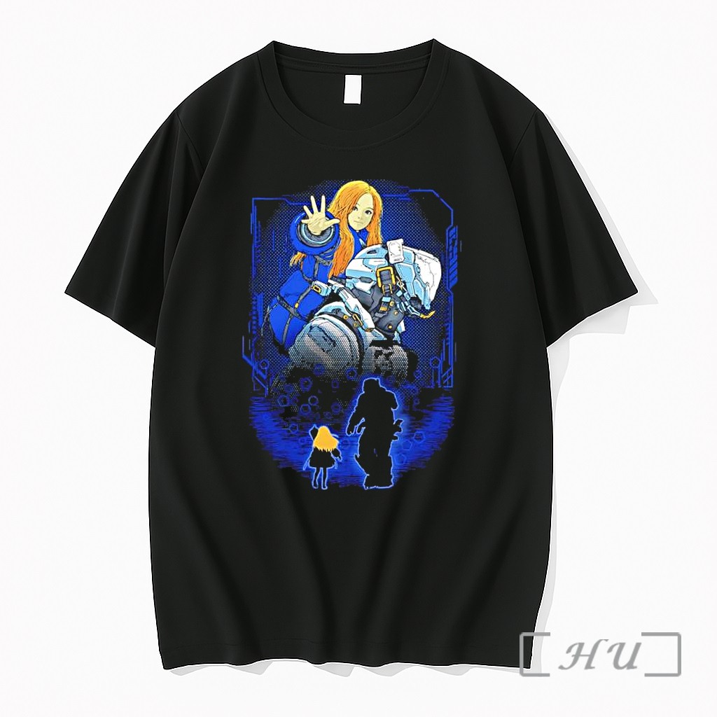 Officials Blonde Girl And Armored Protector Sci Fi Cyberpunk Art Premium T Shirts Sweater Hoodie