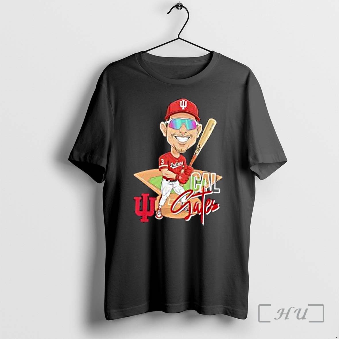 Officials Cal Gates Indiana Hoosiers Ncaa Baseball Caricature Trident Signature Premium T Shirts Sweater Hoodie