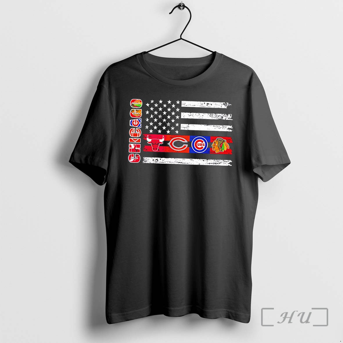 Officials Chicago Sports Teams Logos Flag Tee Premium T Shirts Sweater Hoodie