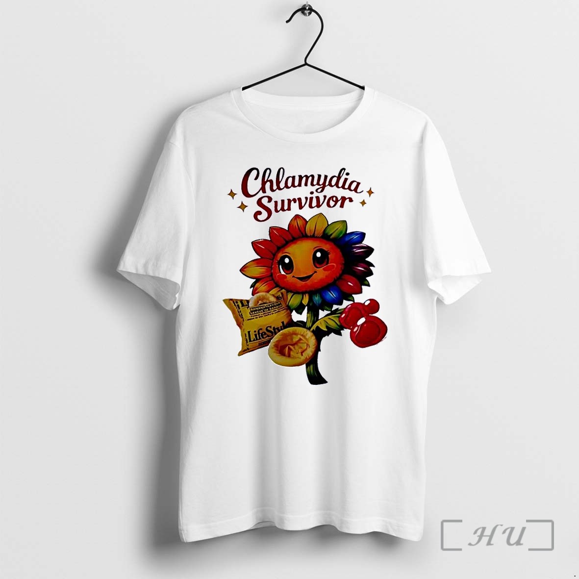 Officials Chlamydia Survivor Rainbow Sunflower Lifestyles Condom Sexual Health Awareness Sti Std White Premium T Shirts Sweater Hoodie