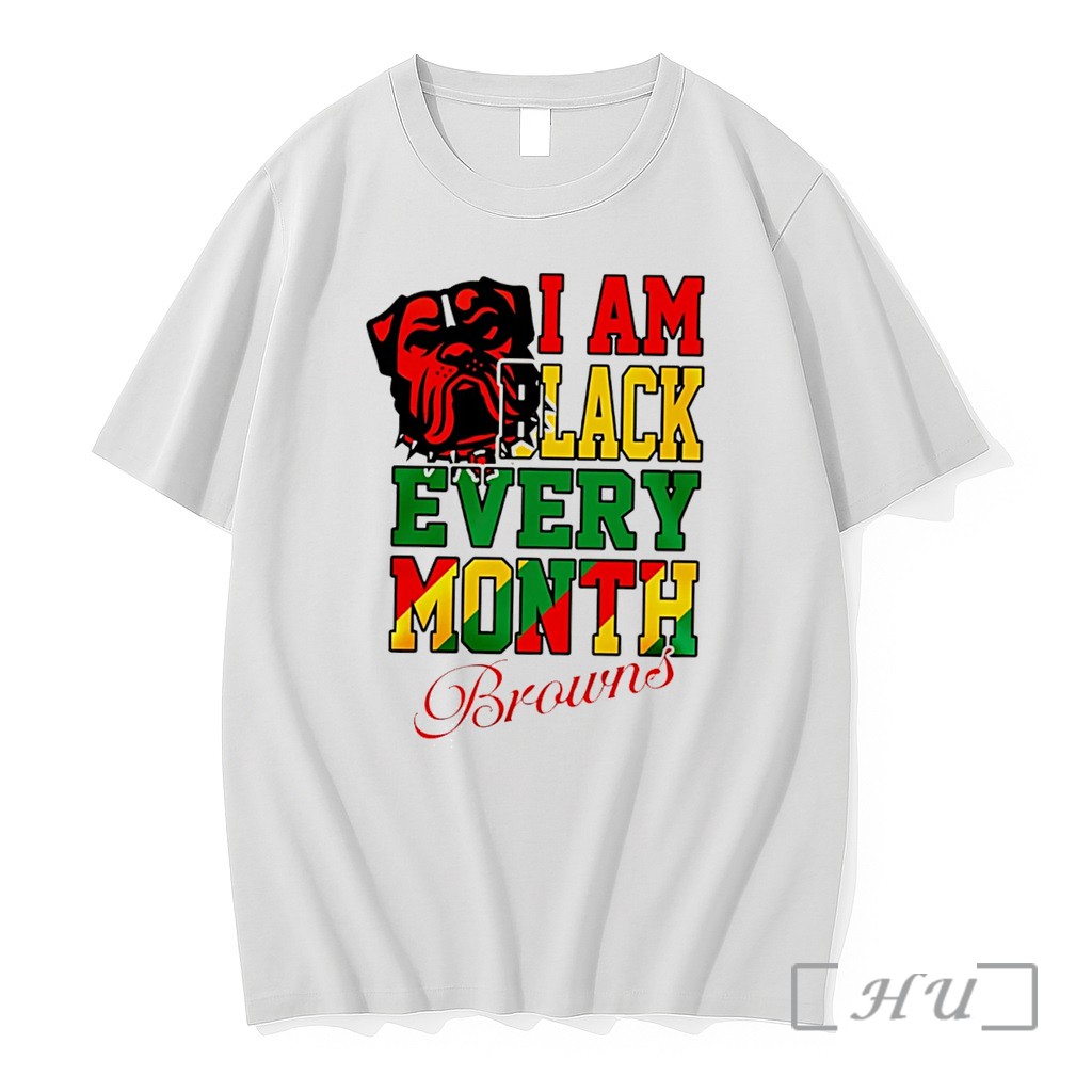 Officials Cleveland Browns I Am Black Every Month Logo Tee Premium T Shirts Sweater Hoodie
