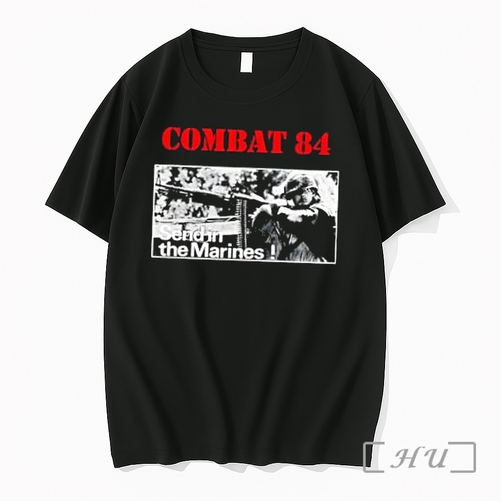 Officials Combat 84 Send In The Marines Soldier Machine Gun Military Premium T Shirts Sweater Hoodie