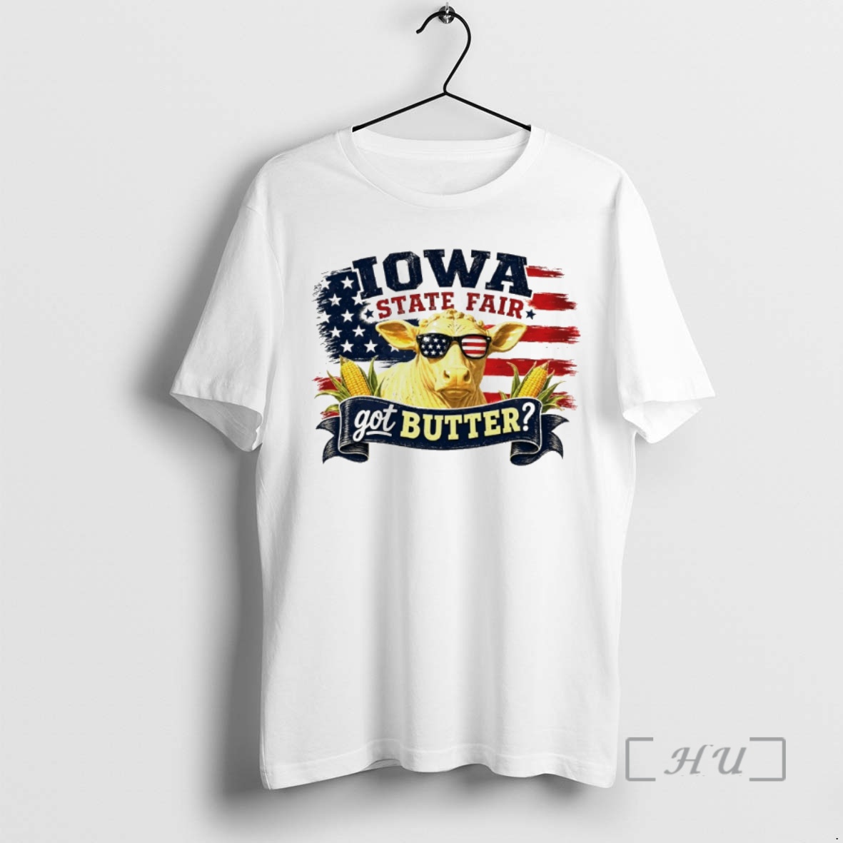 Officials Cow Jowa State Fair Got Butter American Flag 4th Of July Premium T Shirts Sweater Hoodie